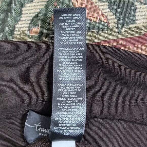 Chicos Travelers Top 3 Womens XL Brown Off The Shoulder Fold Over Neckline - Picture 11 of 12